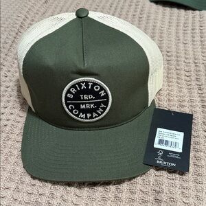 Brixton Olive and Cream Mesh Cap